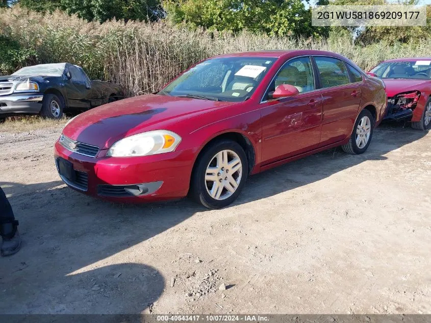 2006 Chevrolet Impala Ltz VIN: 2G1WU581869209177 Lot: 40543417