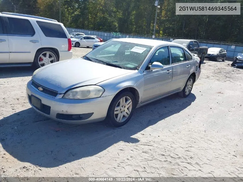 2006 Chevrolet Impala Ltz VIN: 2G1WU581469345564 Lot: 40664149