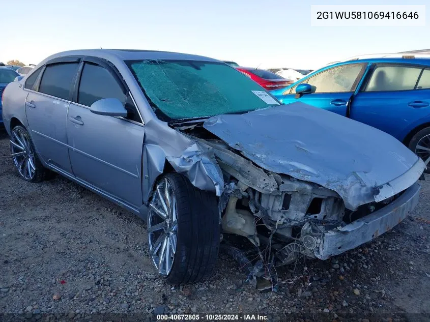 2006 Chevrolet Impala Ltz VIN: 2G1WU581069416646 Lot: 40672805