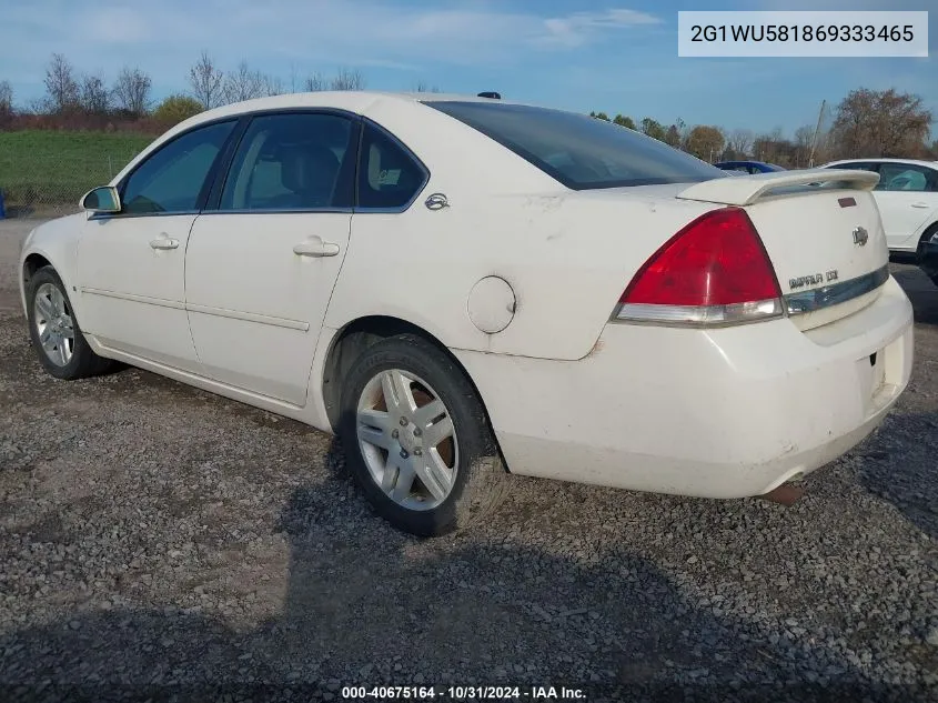 2006 Chevrolet Impala Ltz VIN: 2G1WU581869333465 Lot: 40675164