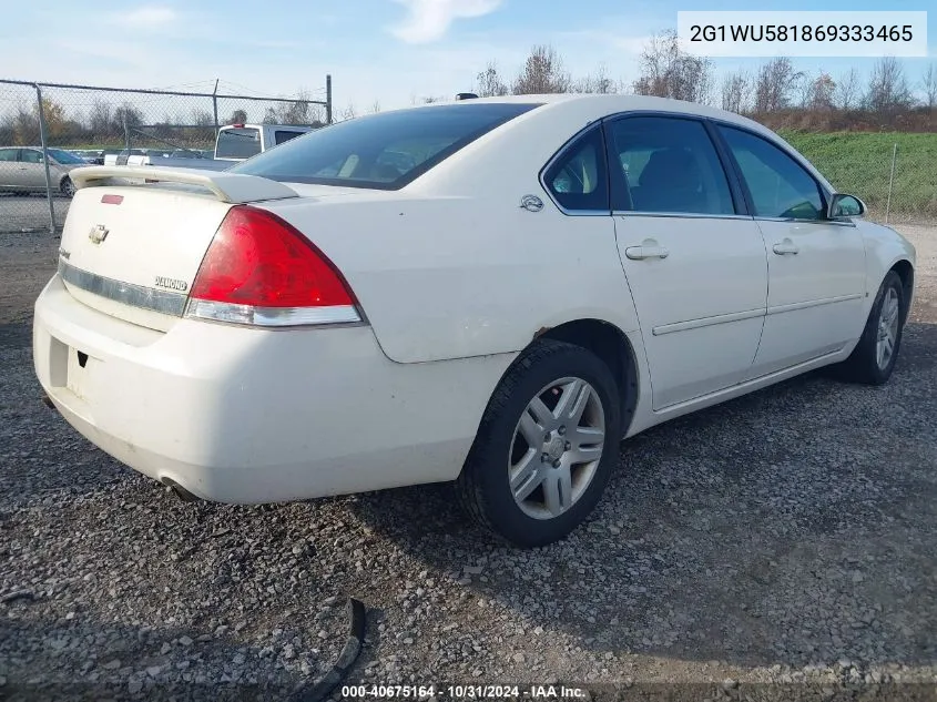 2006 Chevrolet Impala Ltz VIN: 2G1WU581869333465 Lot: 40675164