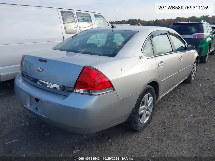 2006 Chevrolet Impala Ls VIN: 2G1WB58K769311259 Lot: 40713543