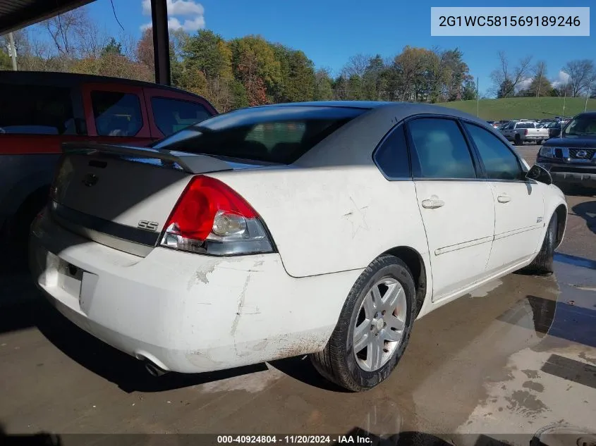 2006 Chevrolet Impala Lt VIN: 2G1WC581569189246 Lot: 40924804