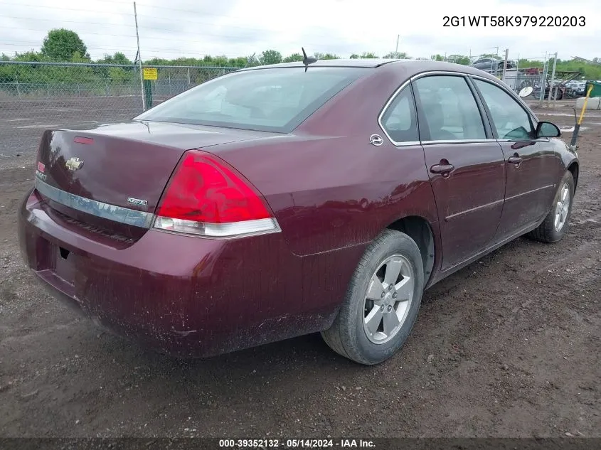 2007 Chevrolet Impala Lt VIN: 2G1WT58K979220203 Lot: 39352132