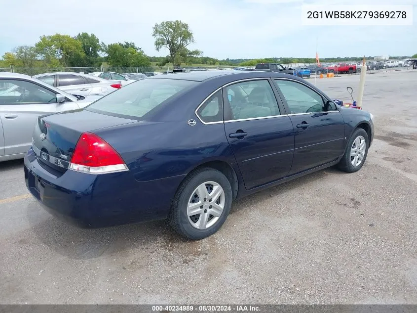 2007 Chevrolet Impala Ls VIN: 2G1WB58K279369278 Lot: 40234989