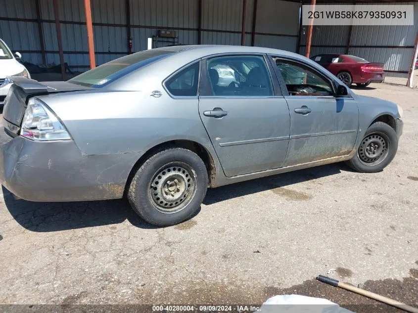 2007 Chevrolet Impala Ls VIN: 2G1WB58K879350931 Lot: 40280004