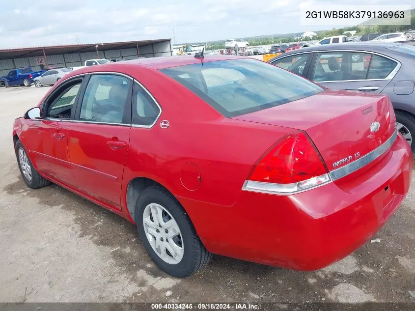 2007 Chevrolet Impala Ls VIN: 2G1WB58K379136963 Lot: 40334245