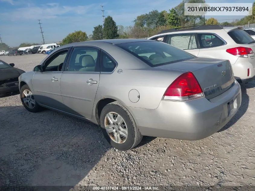 2007 Chevrolet Impala Ls VIN: 2G1WB58KX79375894 Lot: 40337424