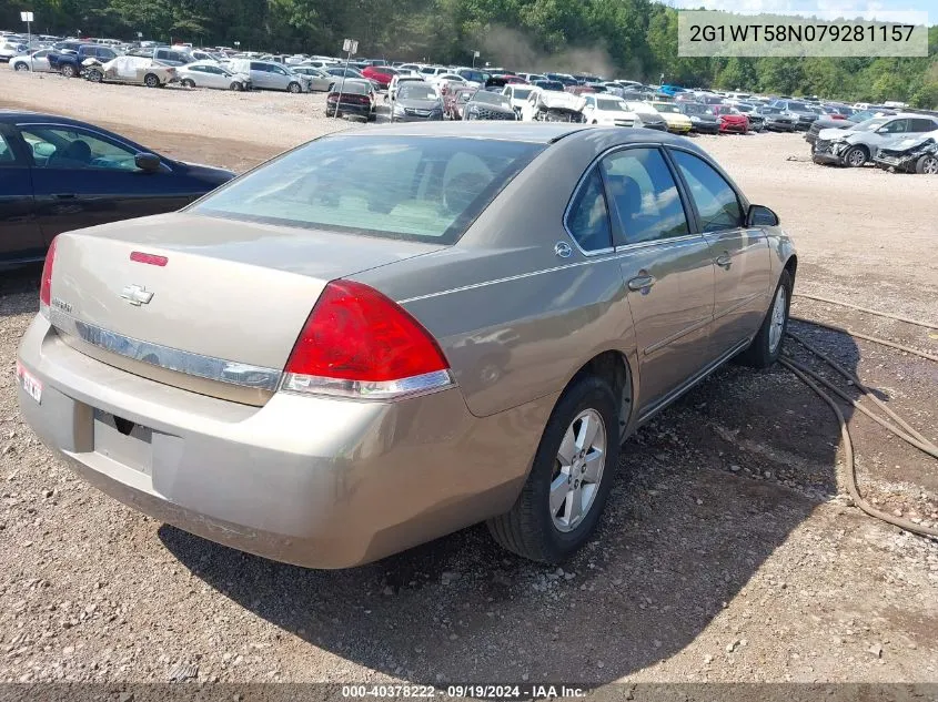 2007 Chevrolet Impala Lt VIN: 2G1WT58N079281157 Lot: 40378222