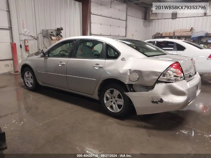 2007 Chevrolet Impala Ls VIN: 2G1WB58KX79353796 Lot: 40430715