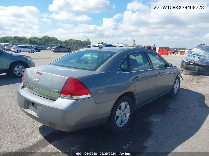 2007 Chevrolet Impala Lt VIN: 2G1WT58KX79408728 Lot: 40447238