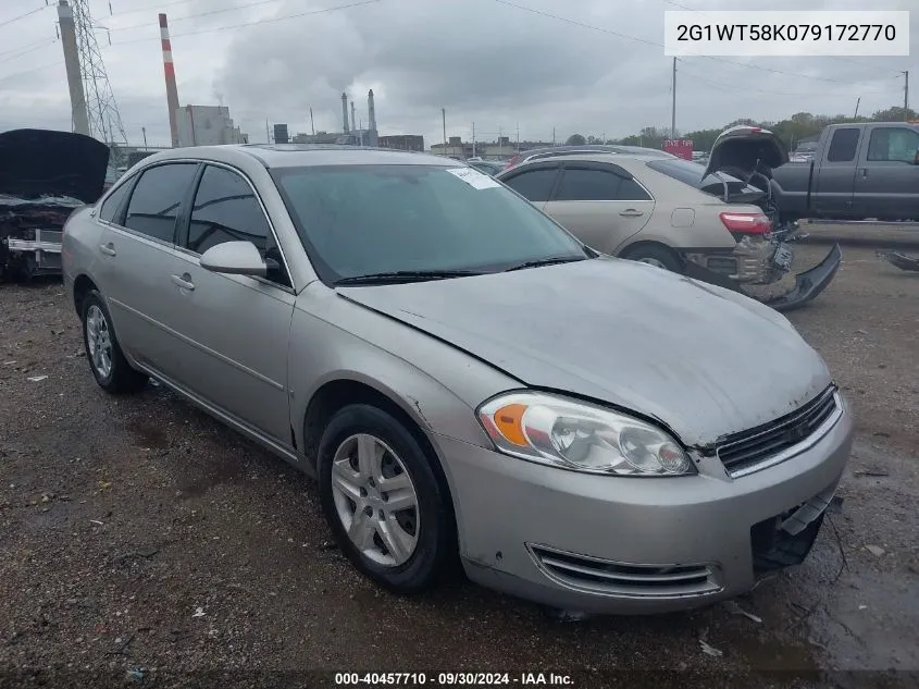 2007 Chevrolet Impala Lt VIN: 2G1WT58K079172770 Lot: 40457710