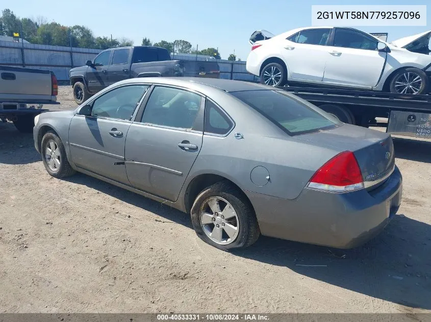 2007 Chevrolet Impala Lt VIN: 2G1WT58N779257096 Lot: 40533331