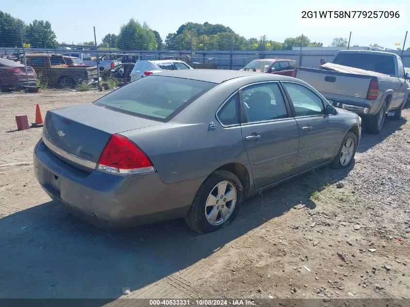 2007 Chevrolet Impala Lt VIN: 2G1WT58N779257096 Lot: 40533331