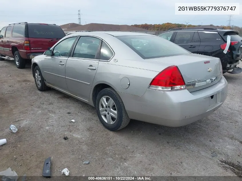 2007 Chevrolet Impala Ls VIN: 2G1WB55K779376747 Lot: 40636151