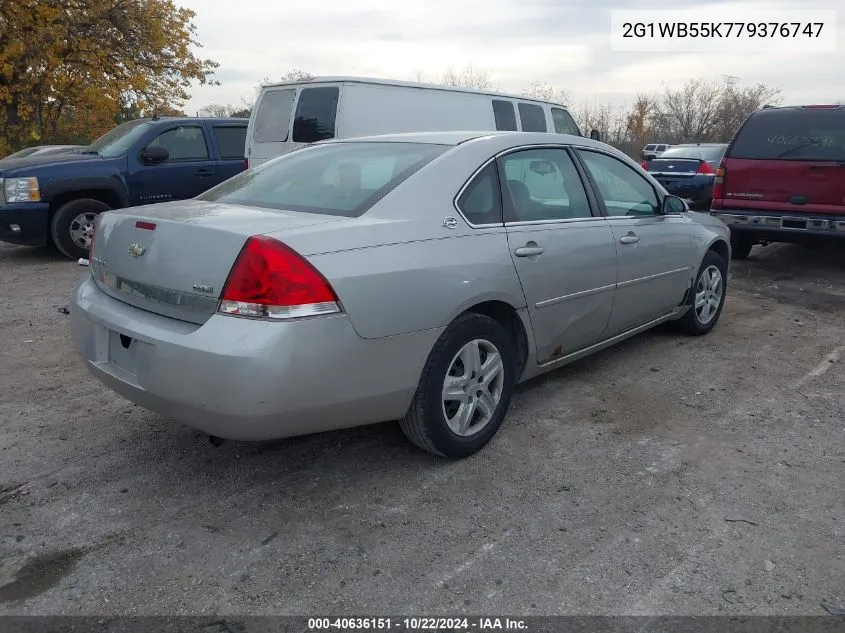 2007 Chevrolet Impala Ls VIN: 2G1WB55K779376747 Lot: 40636151