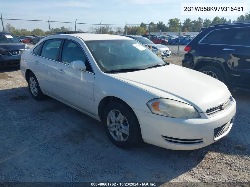 2007 Chevrolet Impala Ls VIN: 2G1WB58K979316481 Lot: 40661762