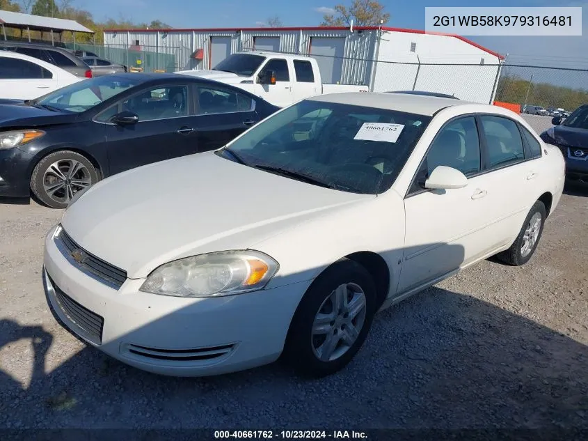 2007 Chevrolet Impala Ls VIN: 2G1WB58K979316481 Lot: 40661762