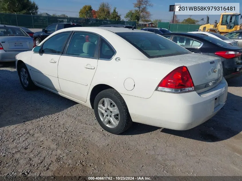 2007 Chevrolet Impala Ls VIN: 2G1WB58K979316481 Lot: 40661762