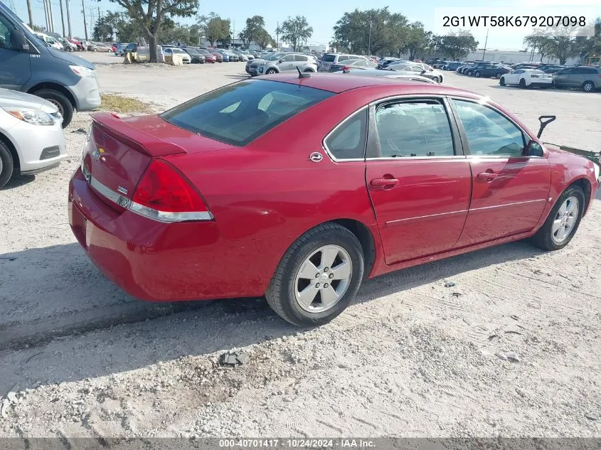 2007 Chevrolet Impala Lt VIN: 2G1WT58K679207098 Lot: 40701417