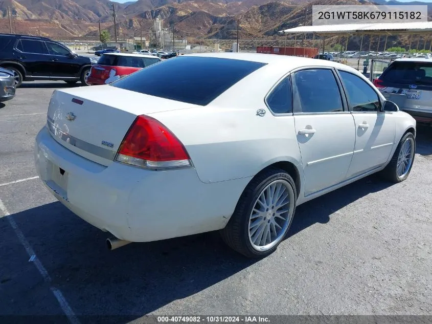 2007 Chevrolet Impala Lt VIN: 2G1WT58K679115182 Lot: 40749082