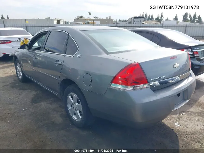 2007 Chevrolet Impala Lt VIN: 2G1WT58N779101978 Lot: 40754594