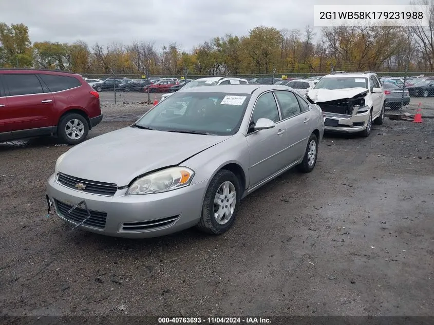 2007 Chevrolet Impala Ls VIN: 2G1WB58K179231988 Lot: 40763693