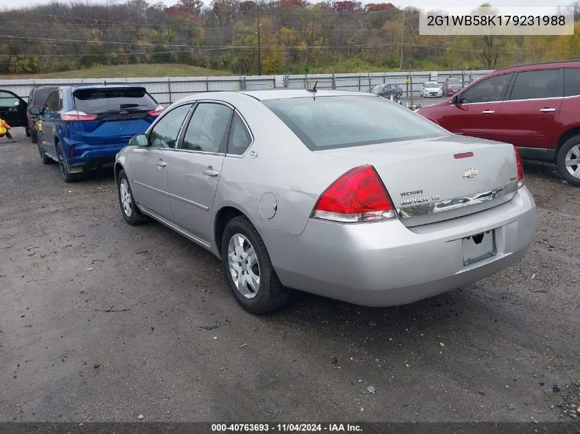 2007 Chevrolet Impala Ls VIN: 2G1WB58K179231988 Lot: 40763693