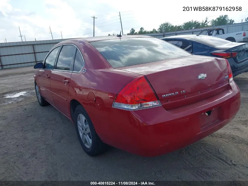 2007 Chevrolet Impala Ls VIN: 2G1WB58K879162958 Lot: 40815224