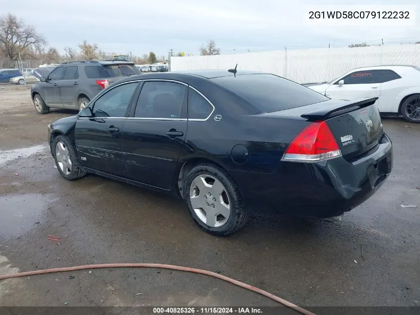 2007 Chevrolet Impala Ss VIN: 2G1WD58C079122232 Lot: 40825326