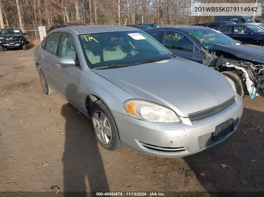 2007 Chevrolet Impala Ls VIN: 2G1WB55K079114942 Lot: 40854578