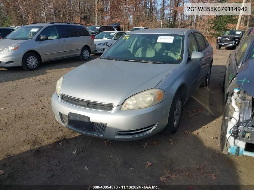 2007 Chevrolet Impala Ls VIN: 2G1WB55K079114942 Lot: 40854578