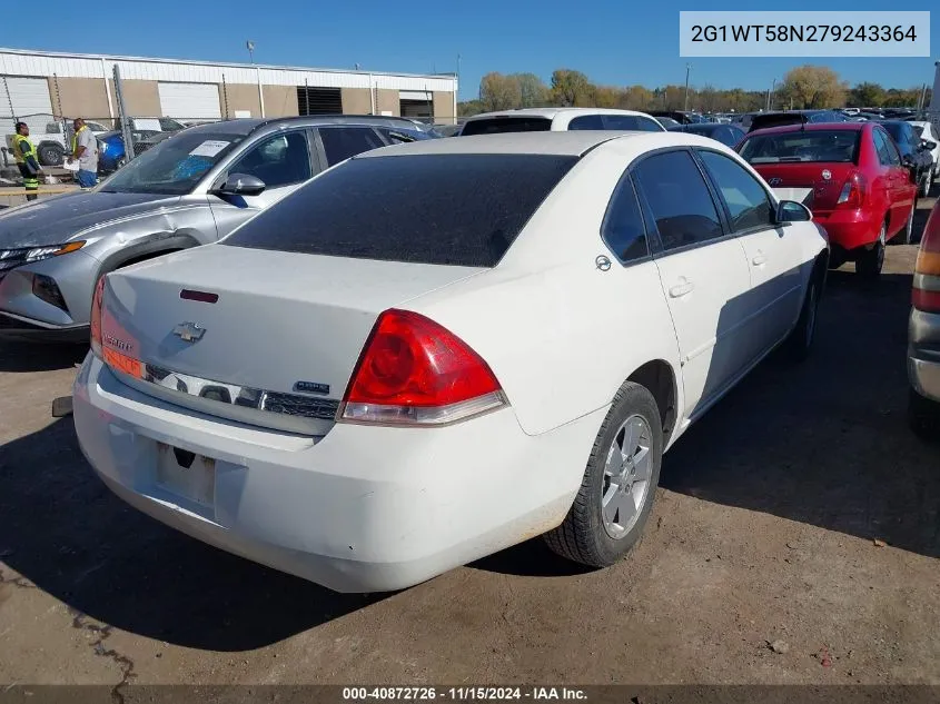 2007 Chevrolet Impala Lt VIN: 2G1WT58N279243364 Lot: 40872726