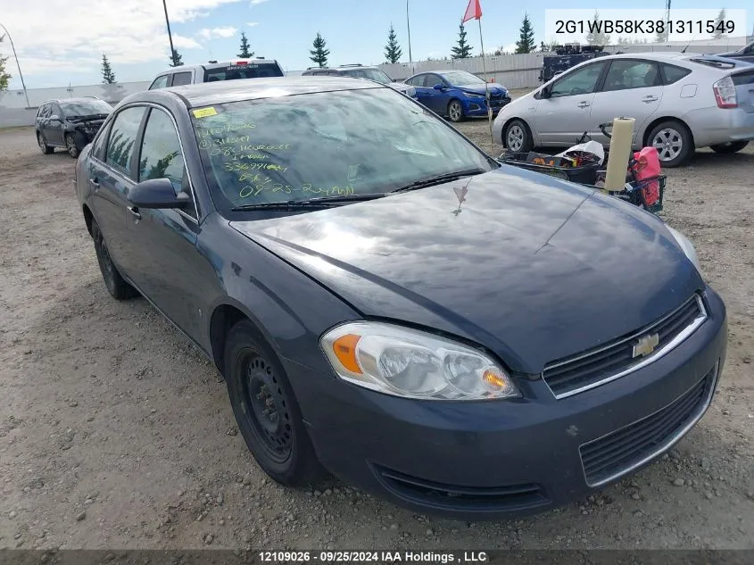 2008 Chevrolet Impala VIN: 2G1WB58K381311549 Lot: 12109026