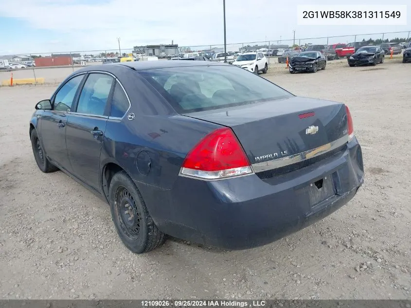 2008 Chevrolet Impala VIN: 2G1WB58K381311549 Lot: 12109026