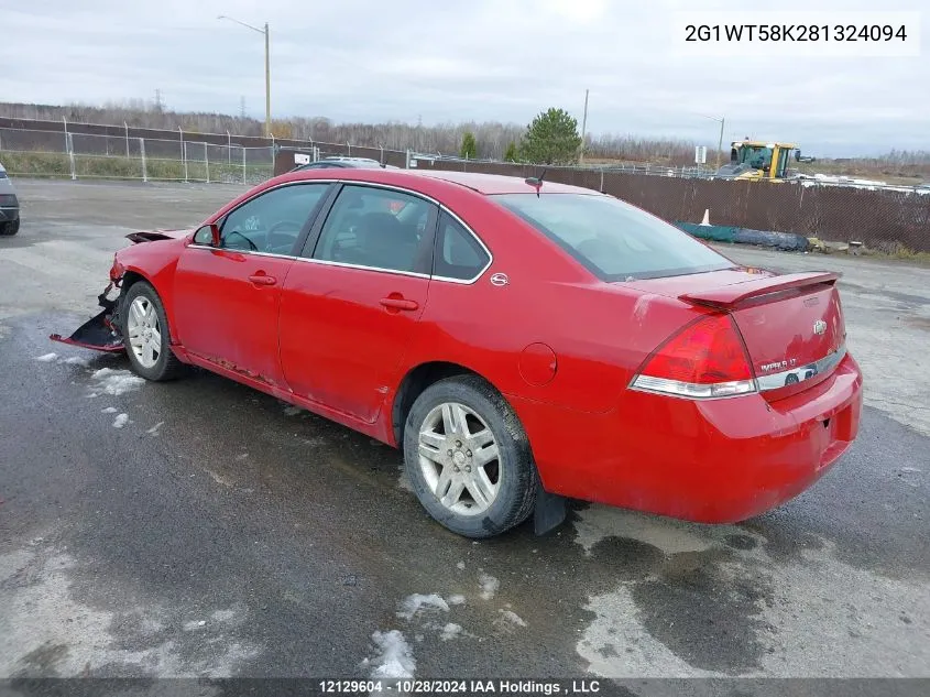 2008 Chevrolet Impala VIN: 2G1WT58K281324094 Lot: 12129604