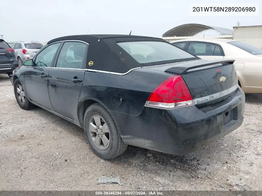 2008 Chevrolet Impala Lt VIN: 2G1WT58N289206980 Lot: 39345294