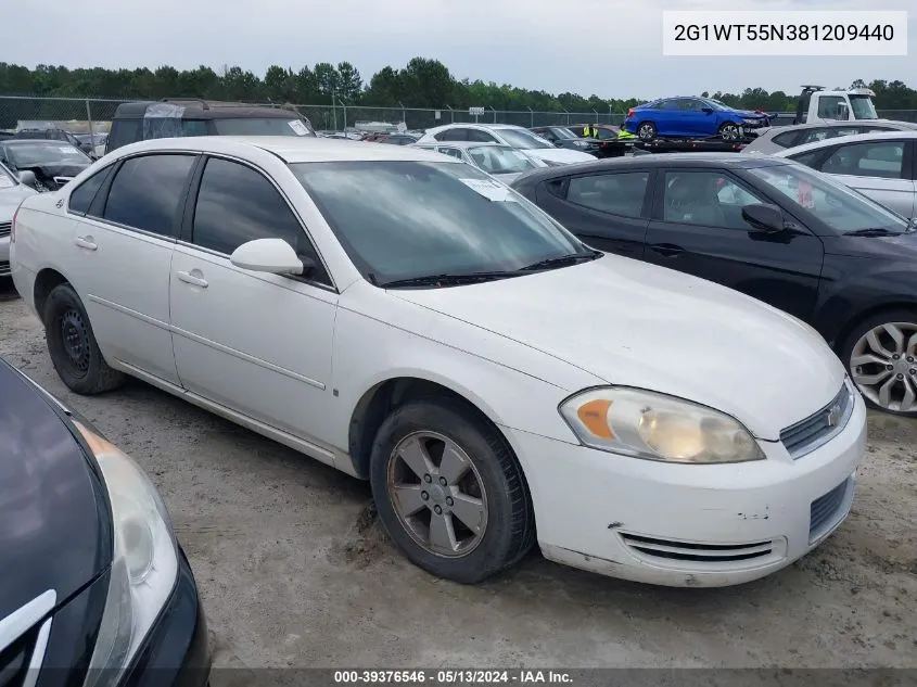 2008 Chevrolet Impala Lt VIN: 2G1WT55N381209440 Lot: 39376546