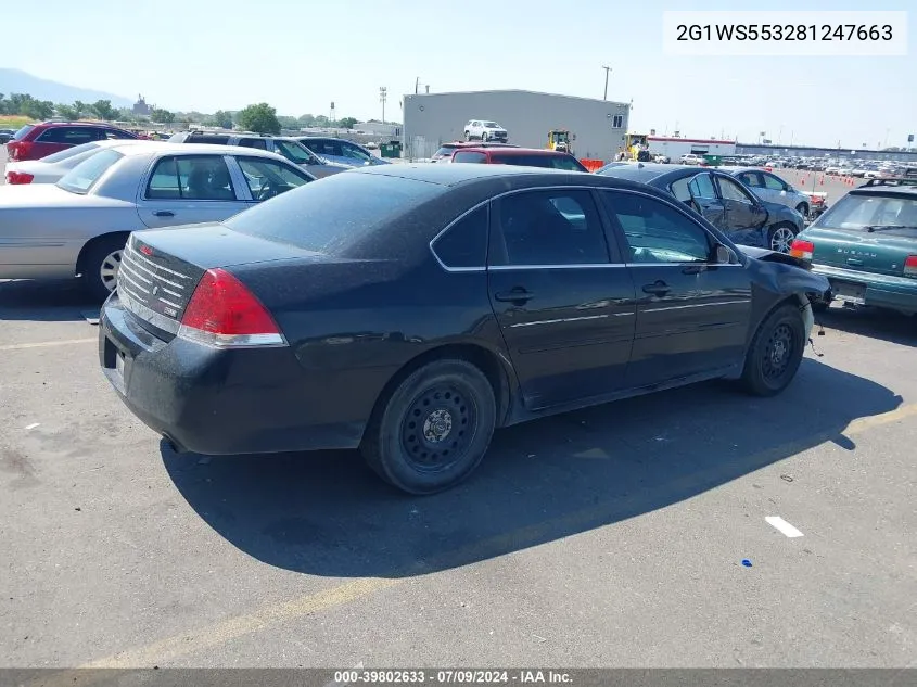 2008 Chevrolet Impala Police VIN: 2G1WS553281247663 Lot: 39802633