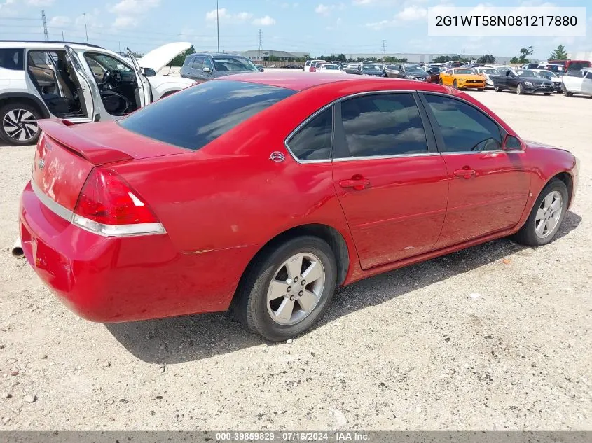 2G1WT58N081217880 2008 Chevrolet Impala Lt