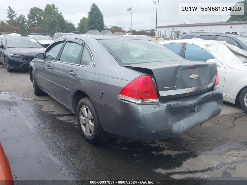 2008 Chevrolet Impala Lt VIN: 2G1WT55N681214020 Lot: 39937837