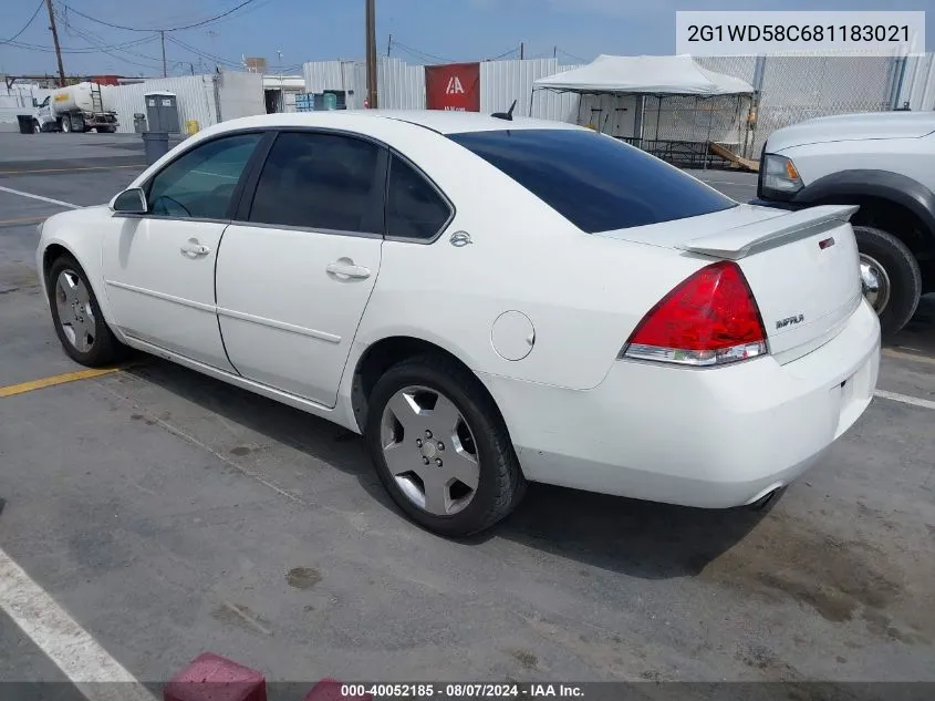 2008 Chevrolet Impala Ss VIN: 2G1WD58C681183021 Lot: 40052185