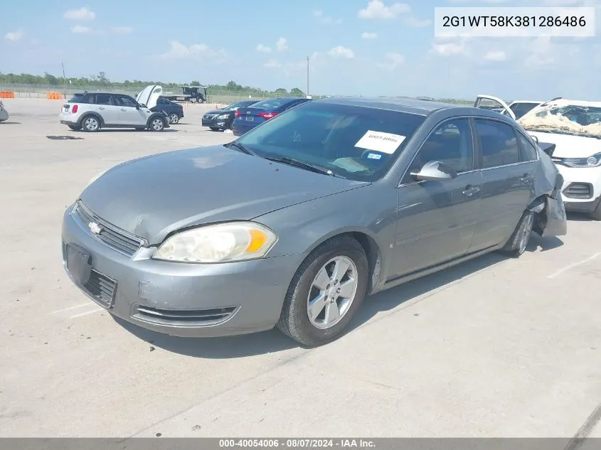 2G1WT58K381286486 2008 Chevrolet Impala Lt