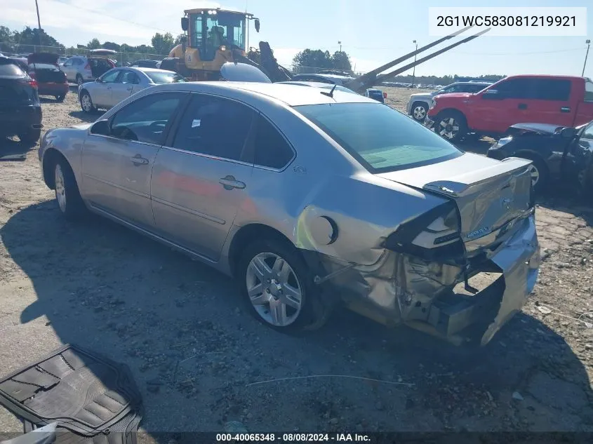 2008 Chevrolet Impala Lt VIN: 2G1WC583081219921 Lot: 40065348