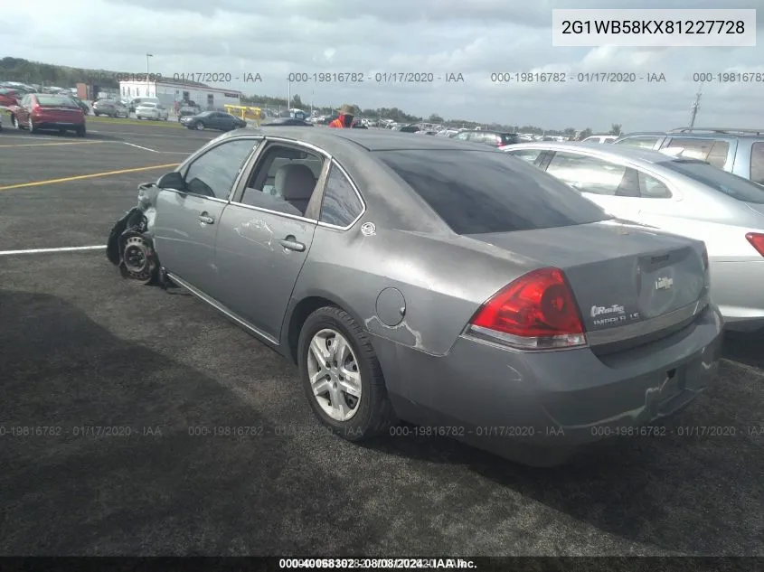 2008 Chevrolet Impala Ls VIN: 2G1WB58KX81227728 Lot: 40068302