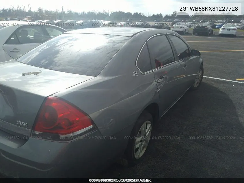 2G1WB58KX81227728 2008 Chevrolet Impala Ls