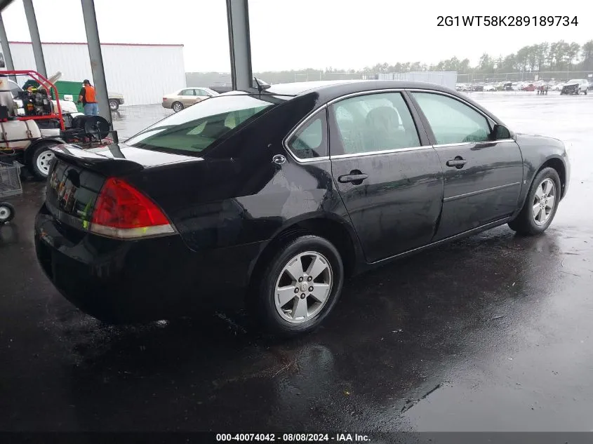 2008 Chevrolet Impala Lt VIN: 2G1WT58K289189734 Lot: 40074042