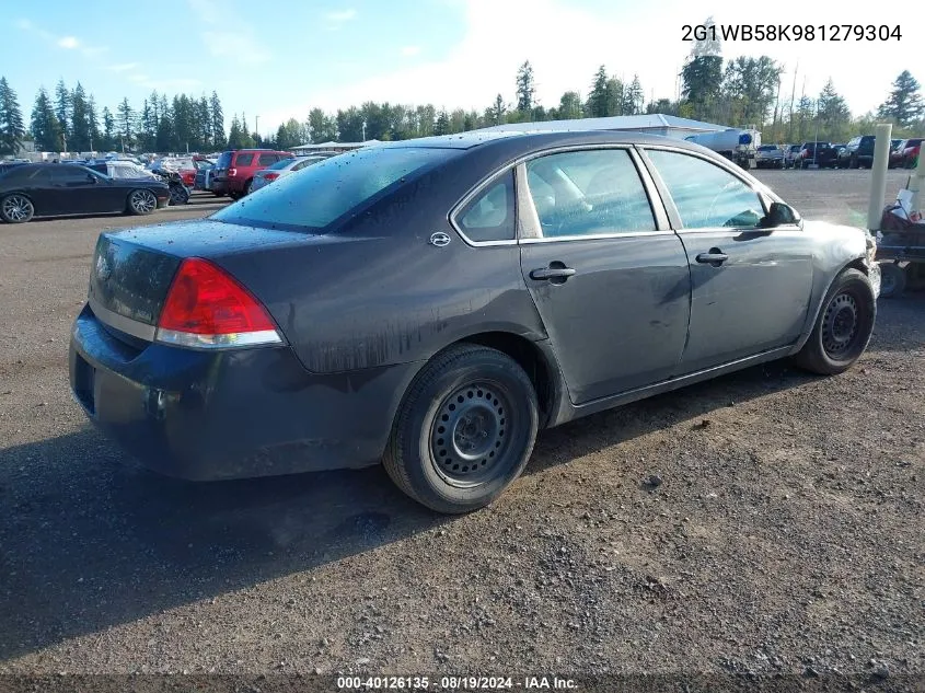 2008 Chevrolet Impala Ls VIN: 2G1WB58K981279304 Lot: 40126135