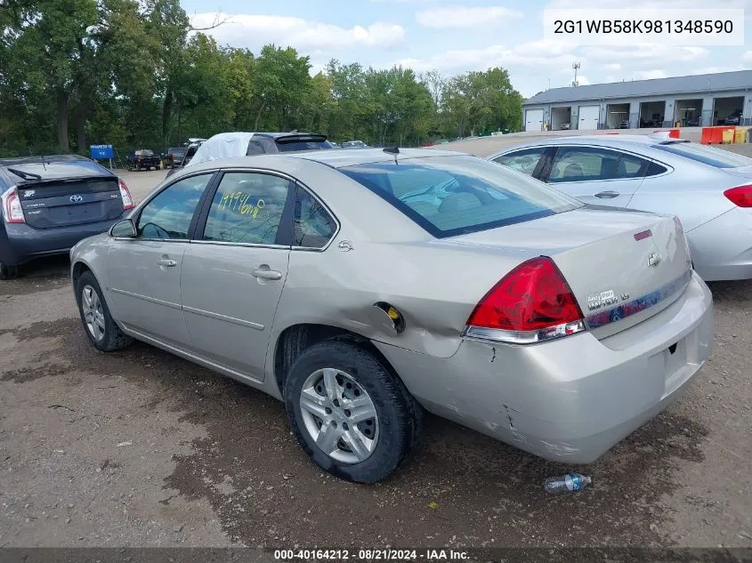 2G1WB58K981348590 2008 Chevrolet Impala Ls