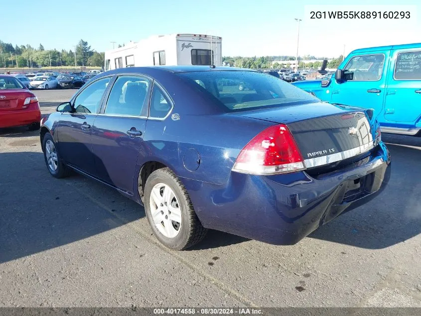 2008 Chevrolet Impala Ls VIN: 2G1WB55K889160293 Lot: 40174558